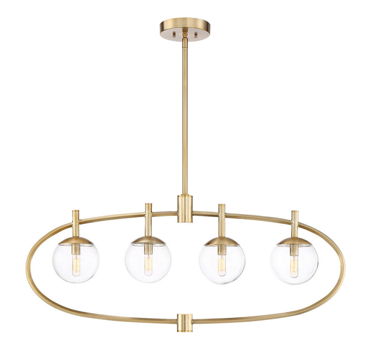Craftmade 45574-SB Four Light Island Pendant, Satin Brass