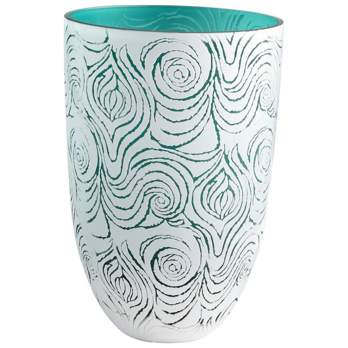 Cyan 08804 Vase, White/Green
