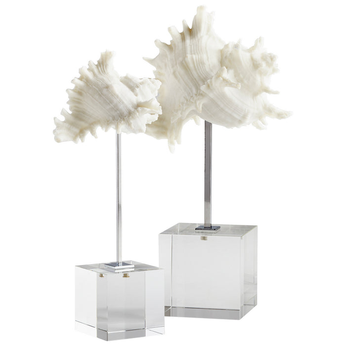 Cyan 09119 Sculpture, White And Polished Nickel