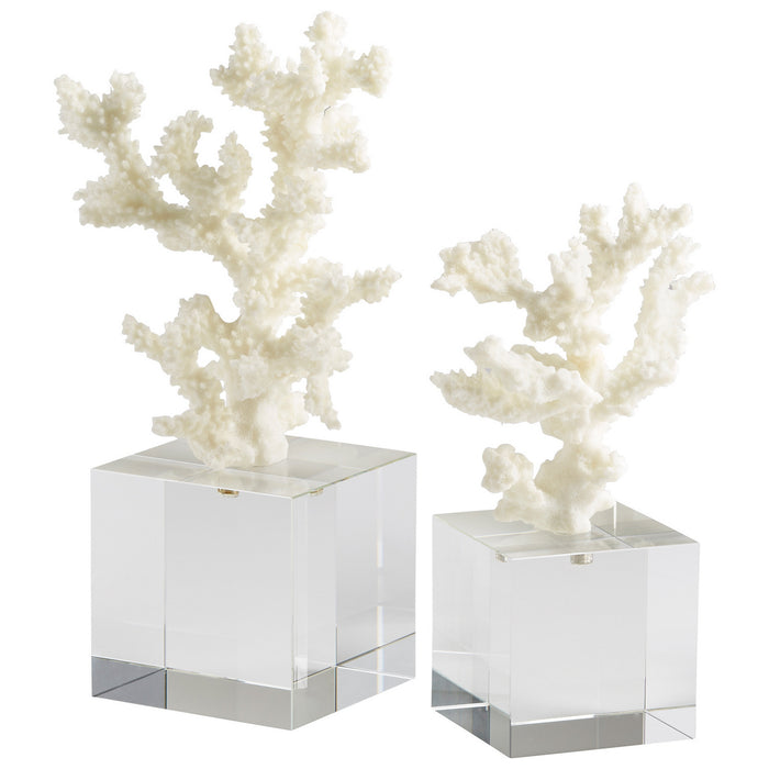 Cyan 09123 Sculpture, White And Clear