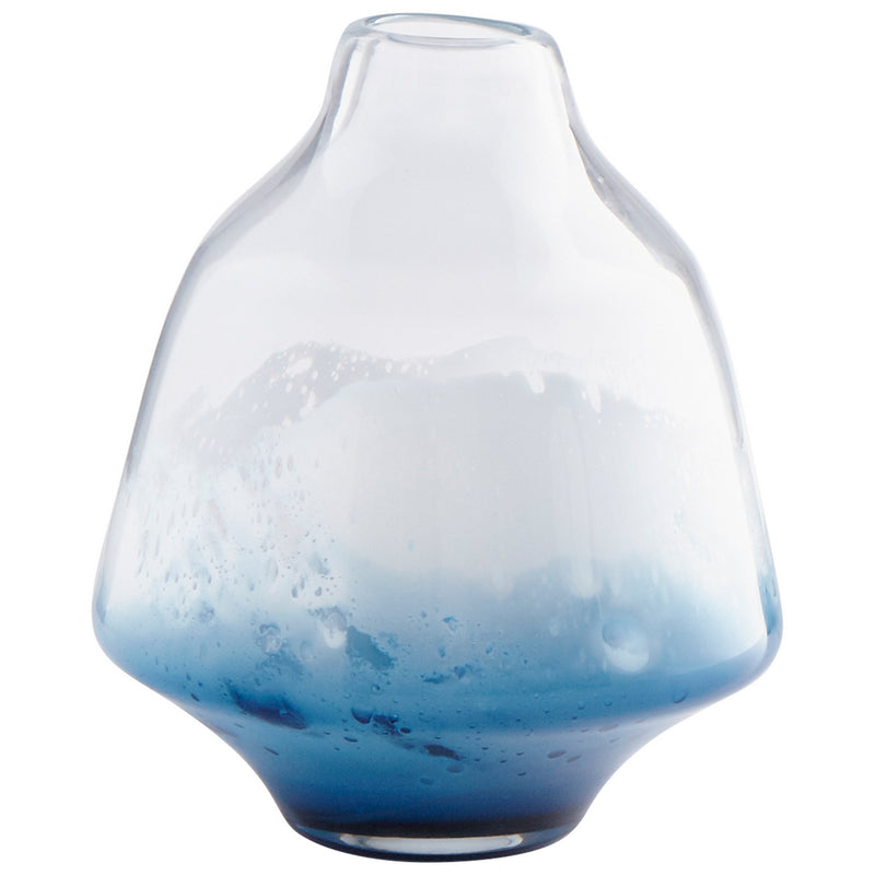 Cyan 09165 Vase, Clear And Cobalt