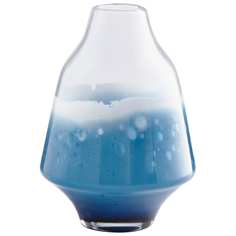 Cyan 09166 Vase, Clear And Cobalt