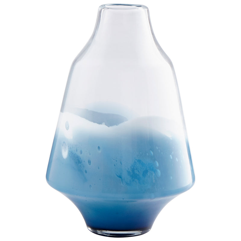 Cyan 09167 Vase, Clear And Cobalt