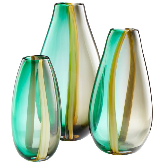 Cyan 09176 Vase, Green And Yellow