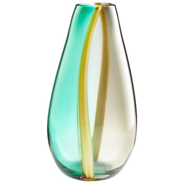 Cyan 09176 Vase, Green And Yellow