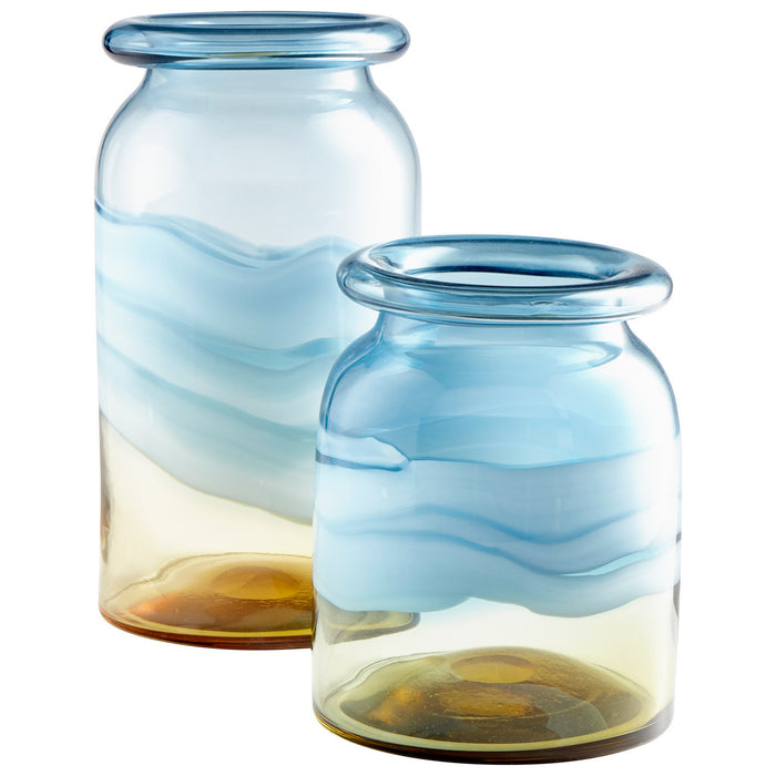 Cyan 09187 Vase, Amber And Blue