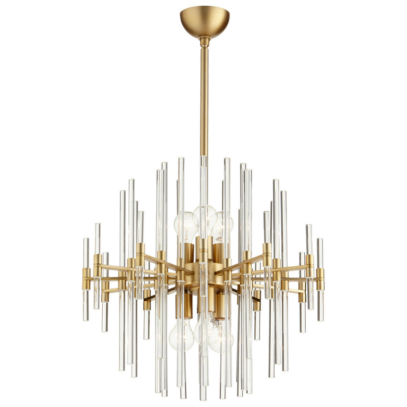 Cyan 09223 Six Light Pendant, Aged Brass
