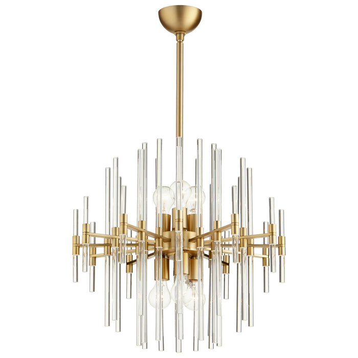 Cyan 09223 Six Light Pendant, Aged Brass