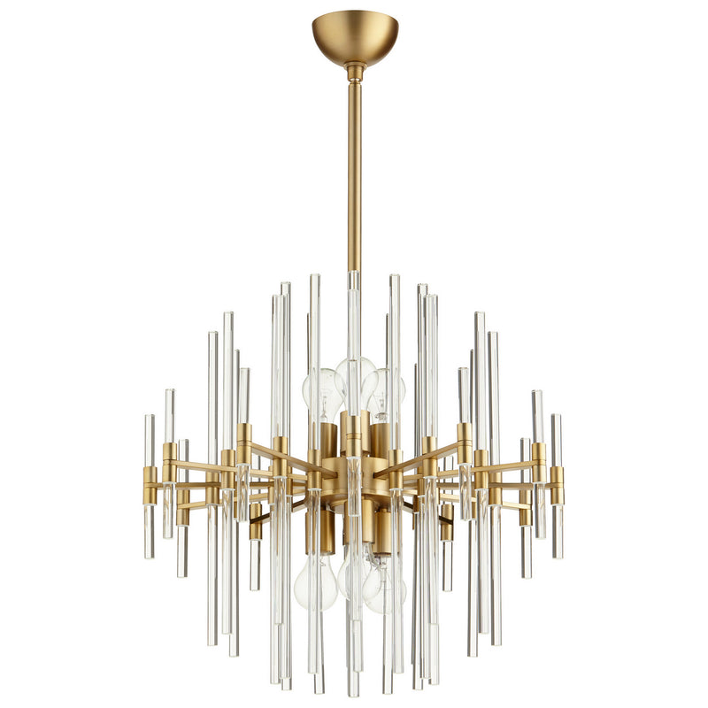 Cyan 09223 Six Light Pendant, Aged Brass