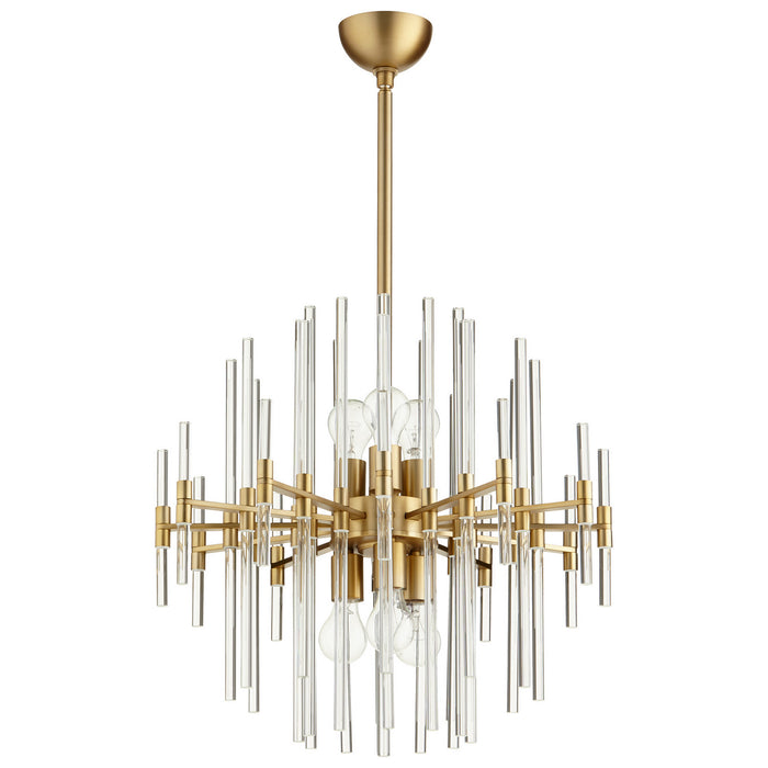 Cyan 09223 Six Light Pendant, Aged Brass