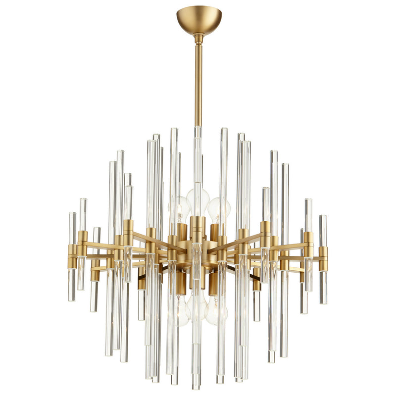 Cyan 09224 Six Light Pendant, Aged Brass