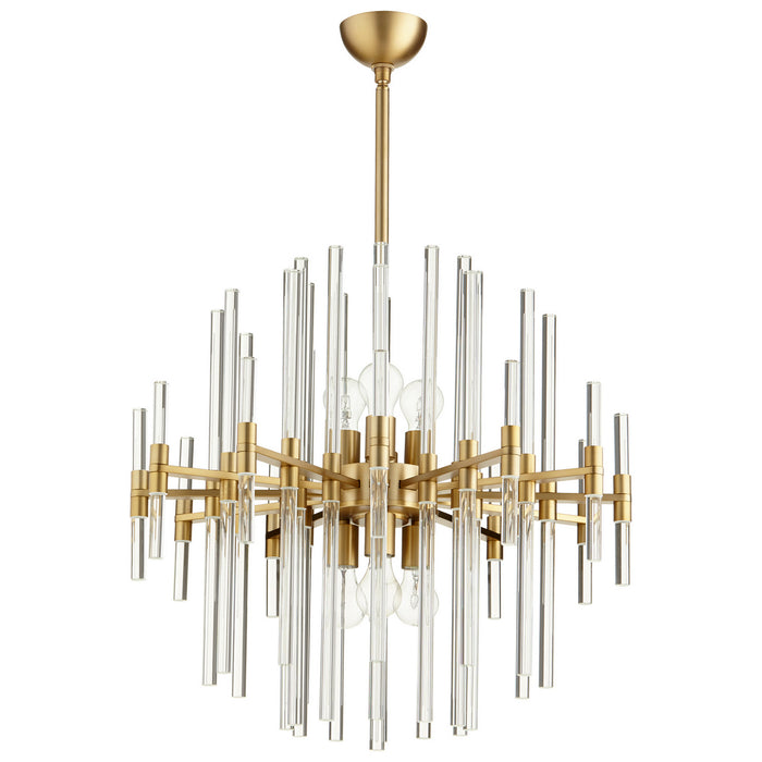 Cyan 09224 Six Light Pendant, Aged Brass