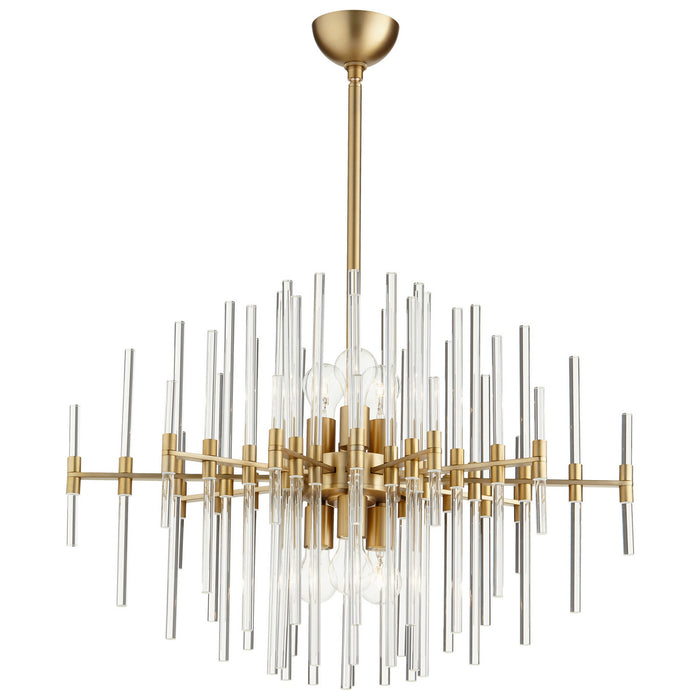 Cyan 09225 Six Light Pendant, Aged Brass