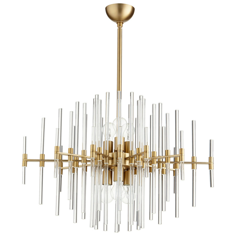 Cyan 09225 Six Light Pendant, Aged Brass