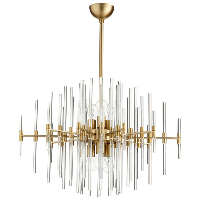 Cyan 09225 Six Light Pendant, Aged Brass