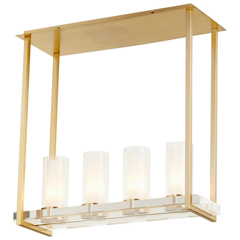 Cyan 09226 Four Light Pendant, Aged Brass
