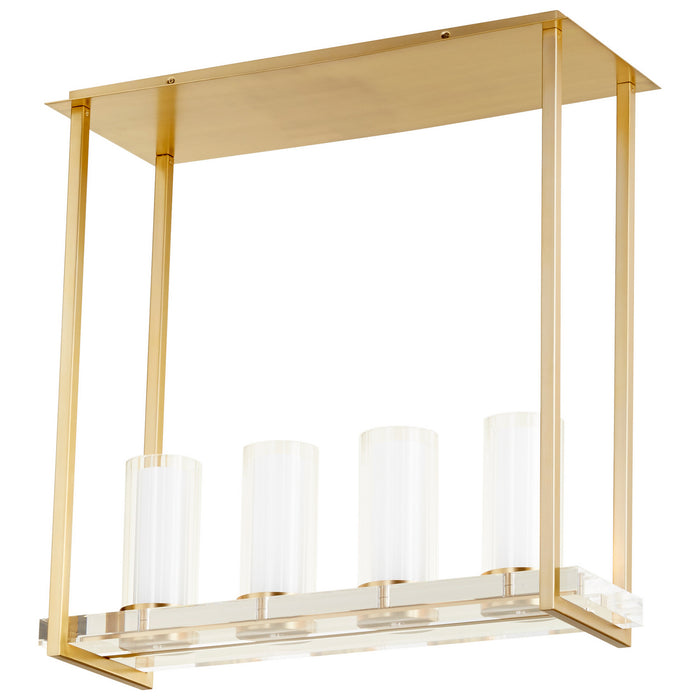 Cyan 09226 Four Light Pendant, Aged Brass