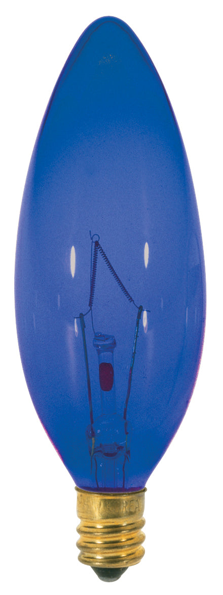 Satco S3218 Light Bulb, Transparent Blue
