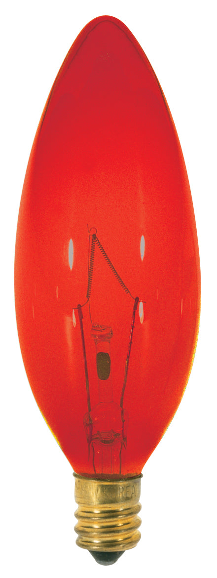 Satco S3219 Light Bulb, Transparent Red