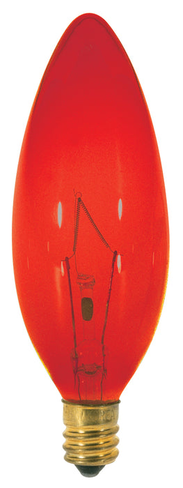Satco S3219 Light Bulb, Transparent Red