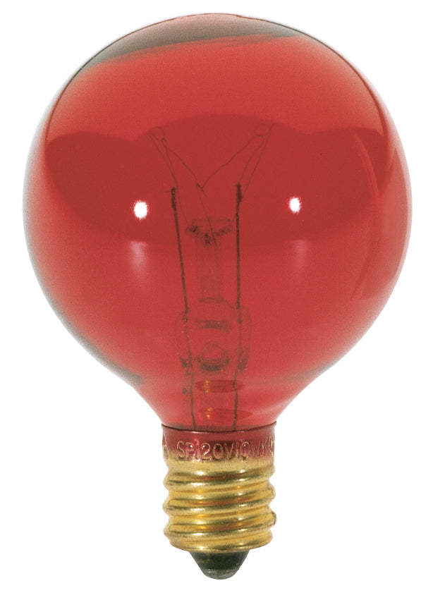 Satco S3833 Light Bulb, Transparent Red
