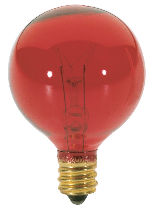 Satco S3833 Light Bulb, Transparent Red
