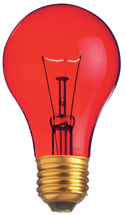 Satco S6080 Light Bulb, Transparent Red