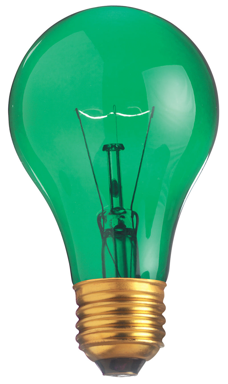 Satco S6081 Light Bulb, Transparent Green