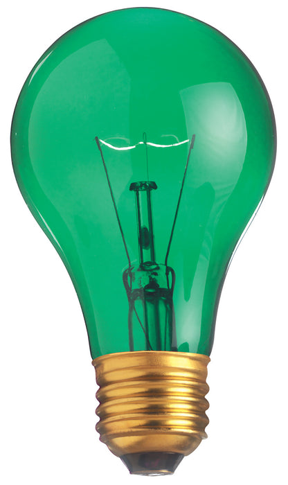 Satco S6081 Light Bulb, Transparent Green