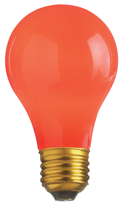 Satco S6090 Light Bulb, Ceramic Red