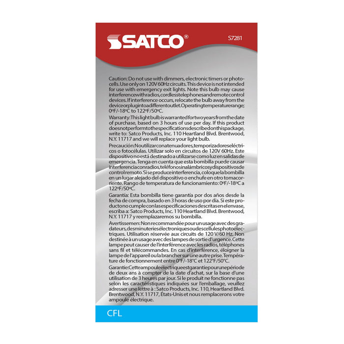 Satco S7281 Light Bulb, White