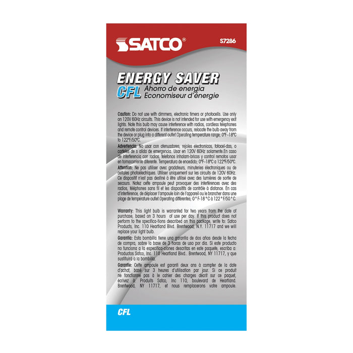 Satco S7286 Light Bulb, White