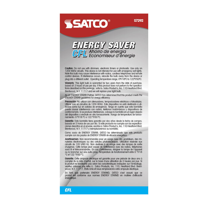 Satco S7292 Light Bulb, White