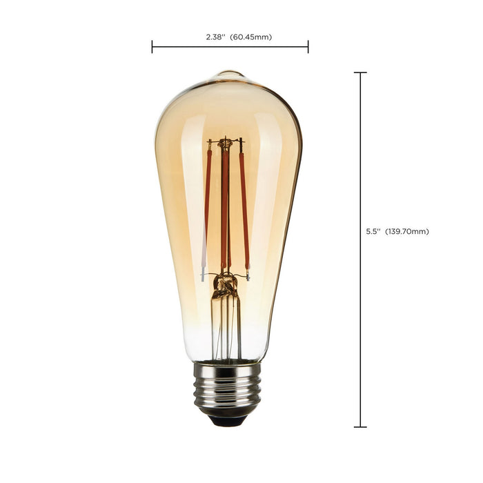 Satco S8612 Light Bulb, Transparent Amber