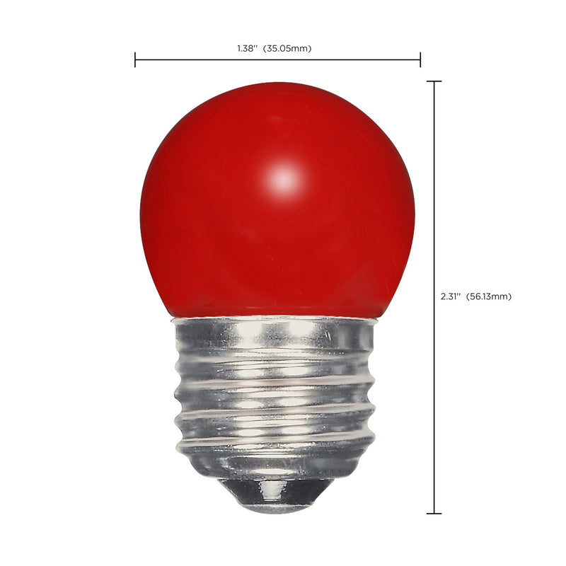 Satco S9165 Light Bulb, Ceramic Red