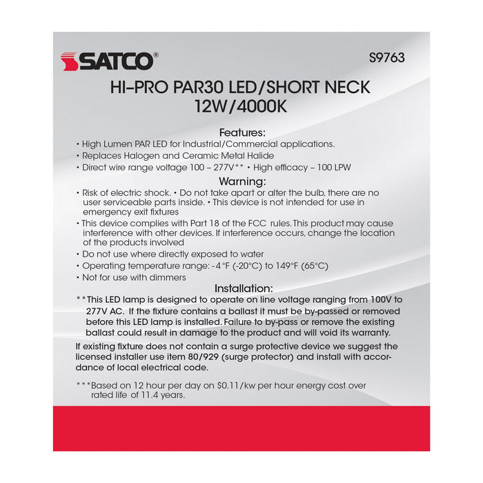 Satco S9763 Light Bulb, Clear