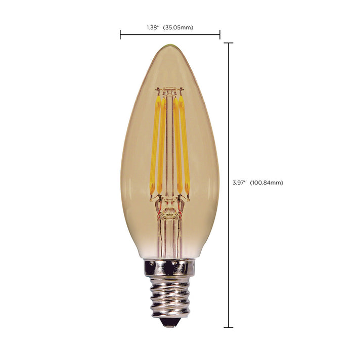 Satco S9986 Light Bulb, Transparent Amber