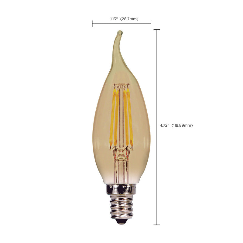 Satco S9987 Light Bulb, Transparent Amber