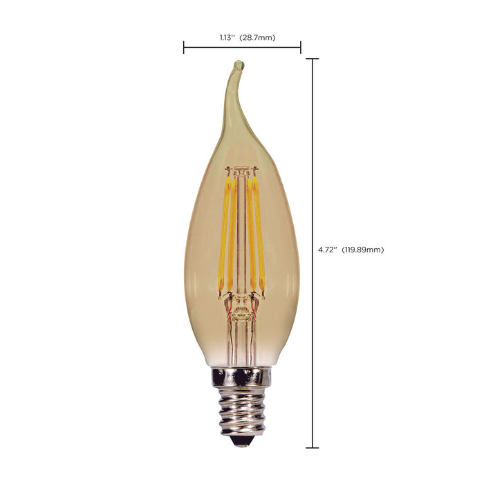 Satco S9987 Light Bulb, Transparent Amber