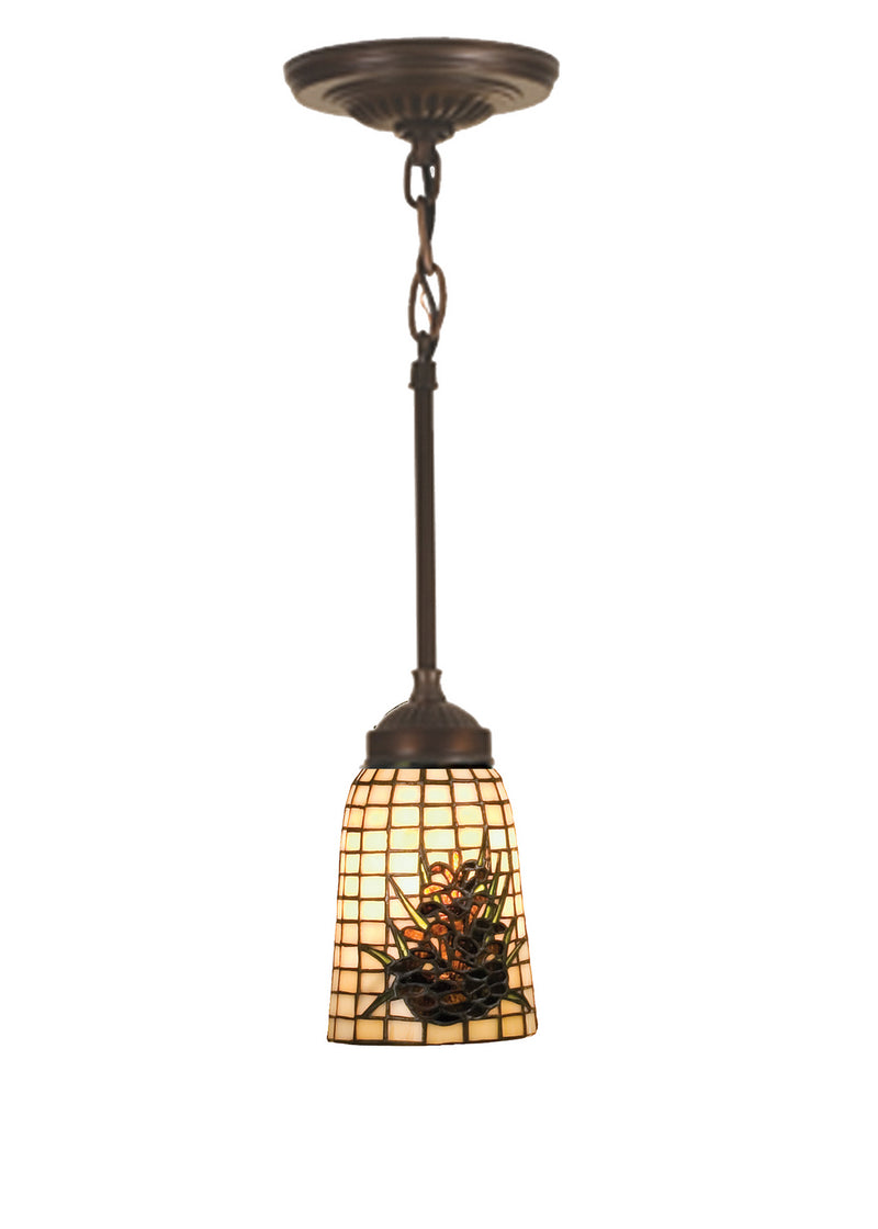 Meyda Tiffany 104974 One Light Mini Pendant, Mahogany Bronze