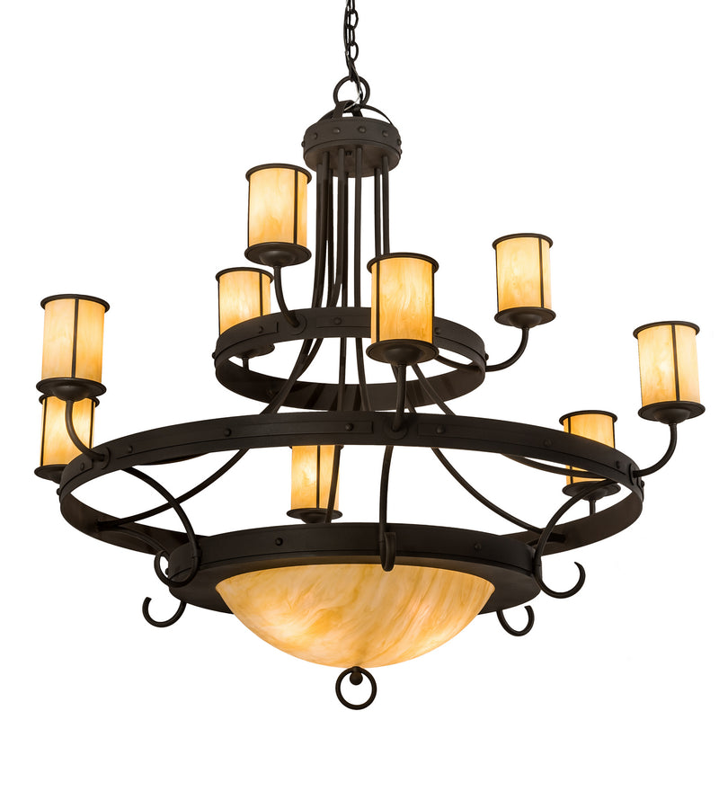 Meyda Tiffany 194814 12 Light Chandelier, Wrought Iron