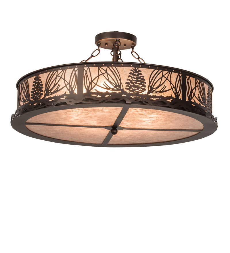 Meyda Tiffany 195360 Eight Light Flushmount, Mahogany Bronze