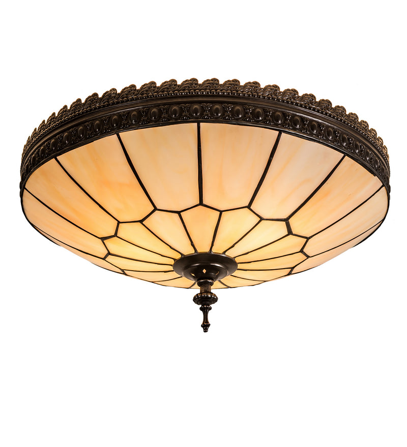Meyda Tiffany 195578 Three Light Flushmount, Black Metal