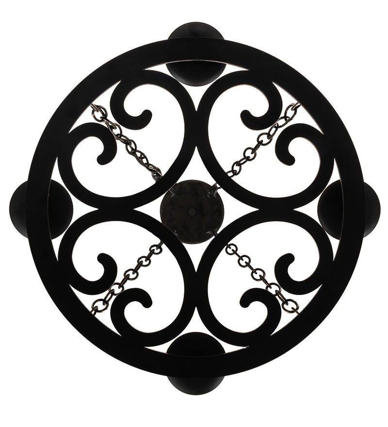 Meyda Tiffany 195714 Four Light Chandelier, Black Metal