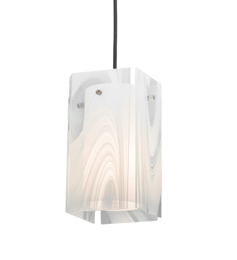 Meyda Tiffany 196654 One Light Mini Pendant, Black Metal