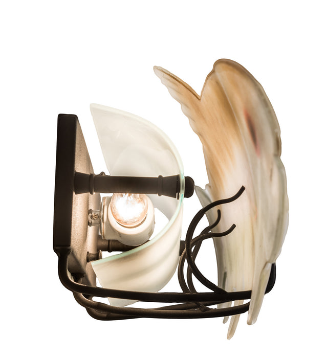 Meyda Tiffany 197320 Two Light Wall Sconce, Wrought Iron