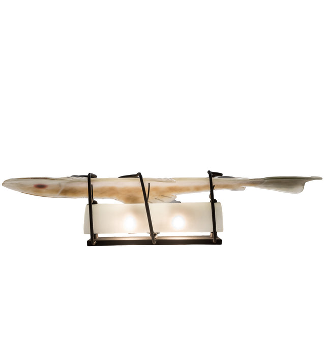 Meyda Tiffany 197320 Two Light Wall Sconce, Wrought Iron