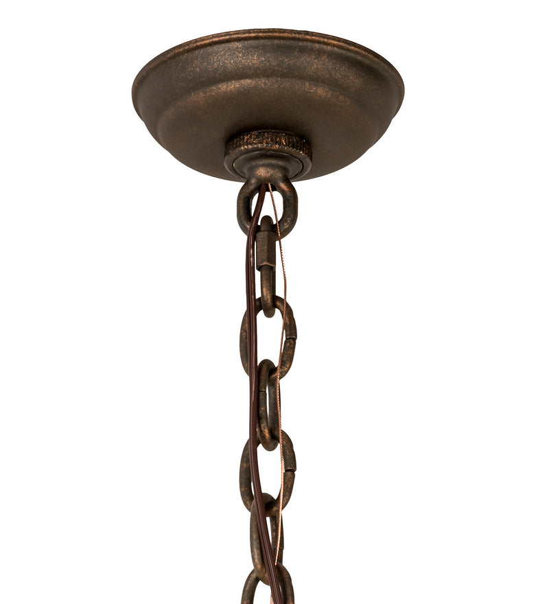 Meyda Tiffany 197693 Four Light Pendant, Gilded Tobacco