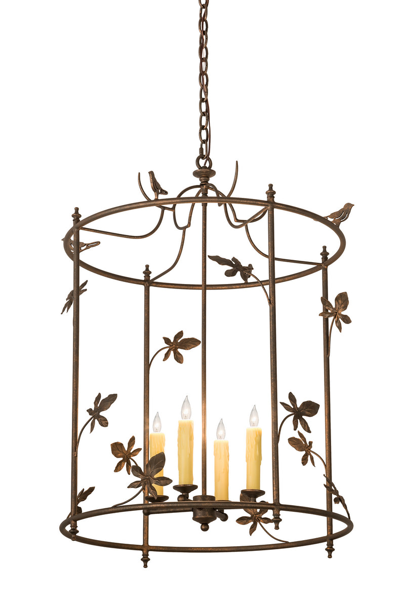 Meyda Tiffany 197693 Four Light Pendant, Gilded Tobacco