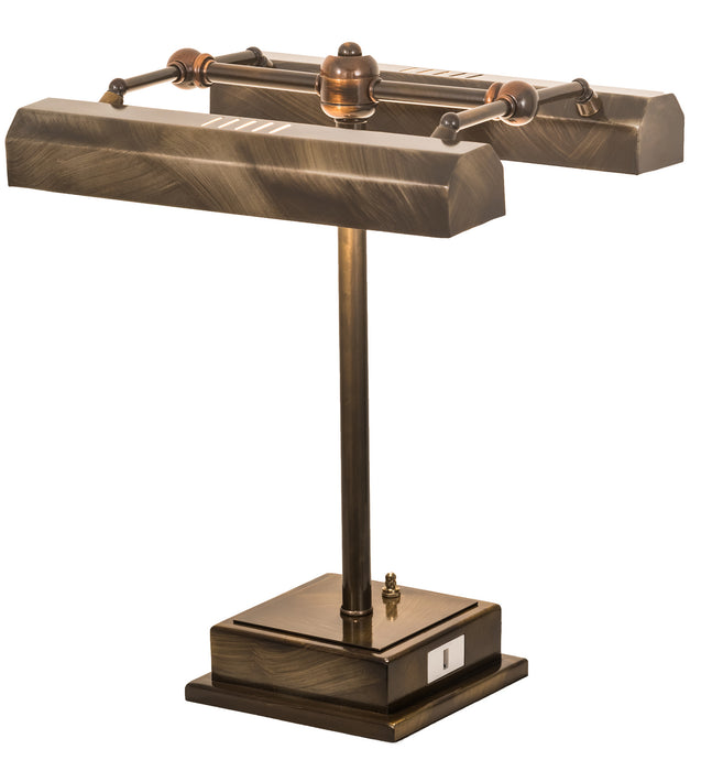 Meyda Tiffany 199062 Two Light Banker's Lamp, Antique Brass